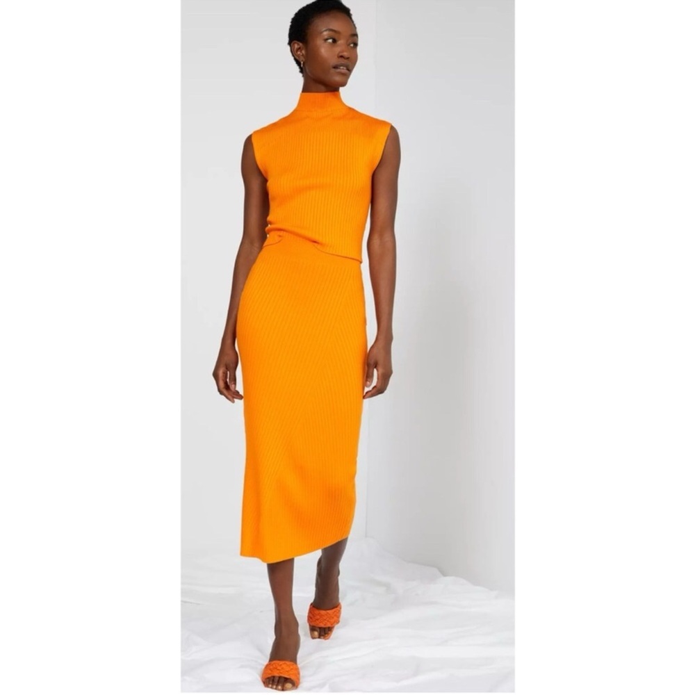 “MAEVE” Anthropologie Ribbed Knit Midi Skirt & Sleeveless Top Set